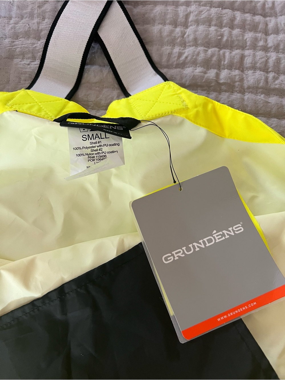 Grundéns High-Visibility Yellow Rain Bib Overalls - Picture 3 of 7